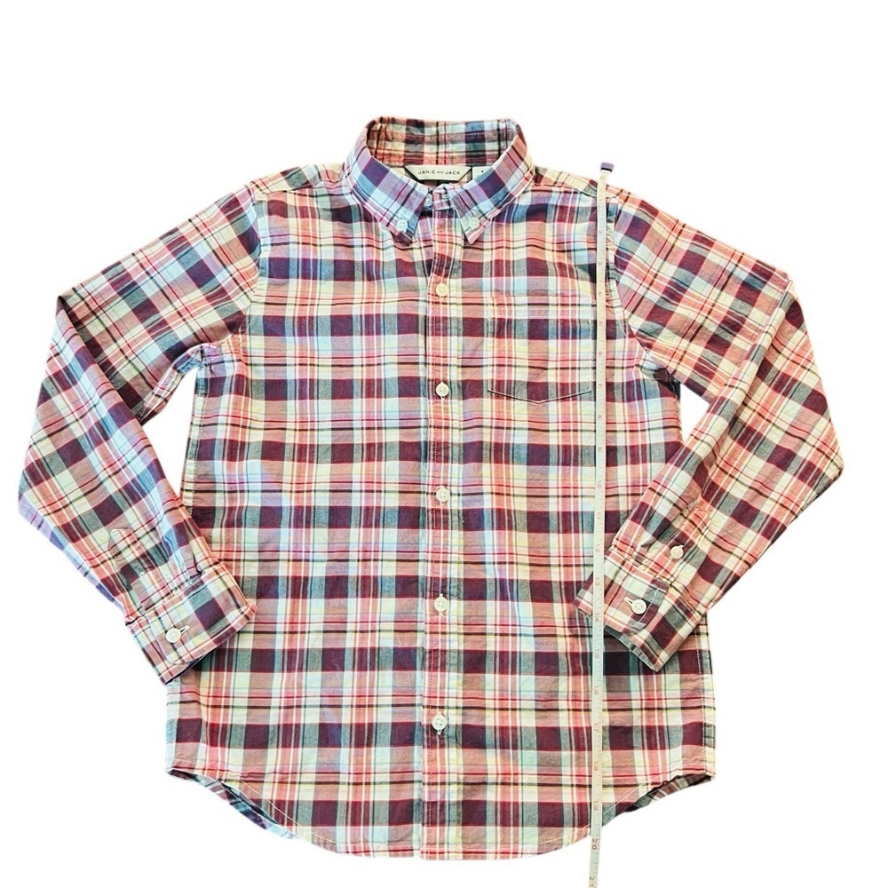 Janie and Jack Plaid Button-Down Shirt Size 8 Long Sleeve - Picture 7 of 7